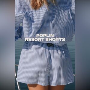 Daily Drills poplin blue and white shorts